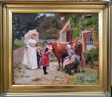 "Lait Frais de Vache"; OIL ON CANVAS by Artist Guy Foster