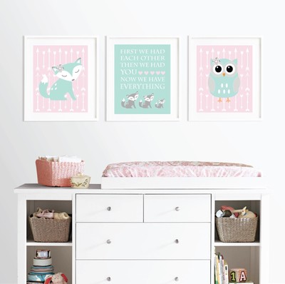 girl woodland nursery decor