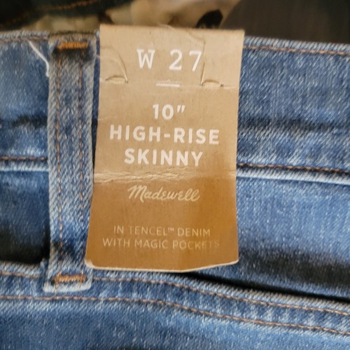 NWT Madewell Jeans Womens 27 High Rise Skinny Blue Denim Button Closure - Picture 8 of 10