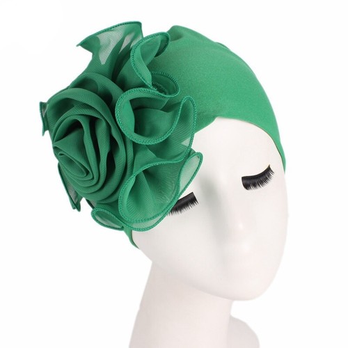 New Elegant Side Hat Women Chemotherapy Big Fashion Tam Flower Stretch - Picture 20 of 28