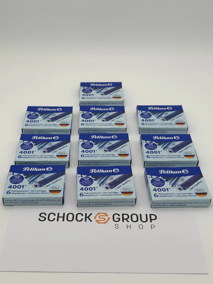 PELIKAN 4001 Tintenpatronen, Königsblau, 6 - 60 Stück, Patronen, Füller, Schule