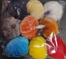 NEW PUMPKINS VELVET 9pcs Halloween Harvest Fall 2" Brown Gold Burnt Orange
