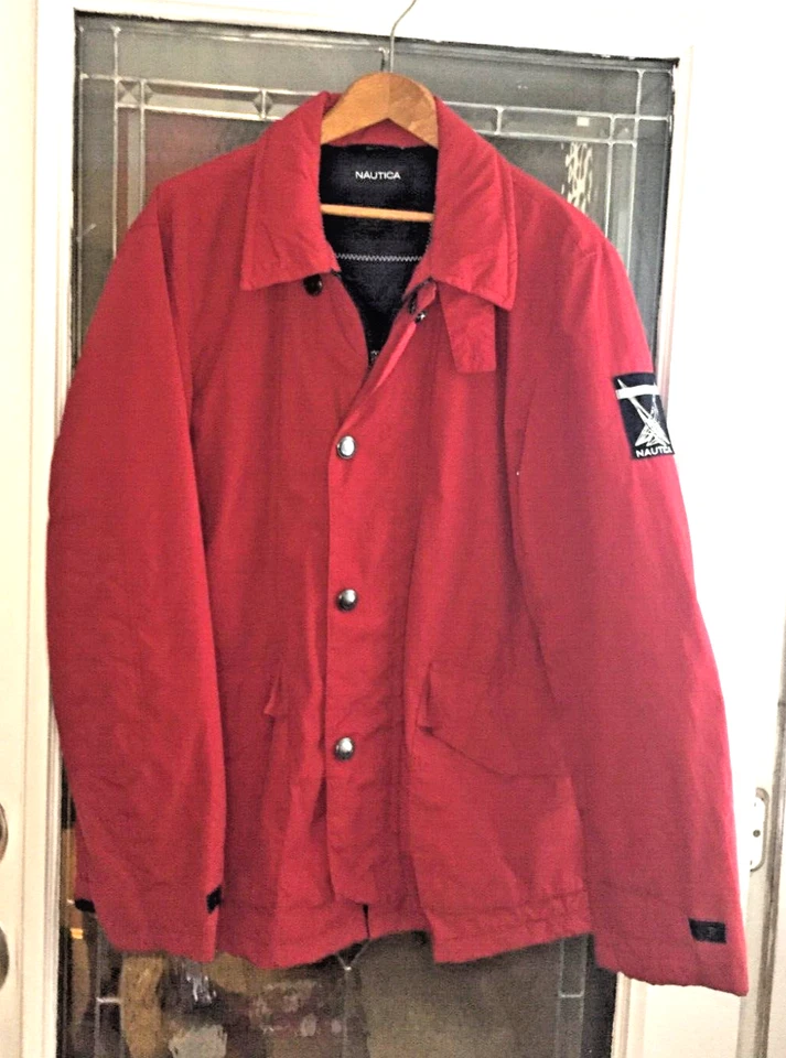 Chaqueta de esquí Nordica Classic para hombre XL roja capucha almacenable con bolsillo para teléfono celular en T Foto 2 de 4