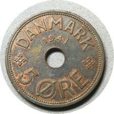elf Faeroe Islands Denmark 5 Ore 1941  World War II