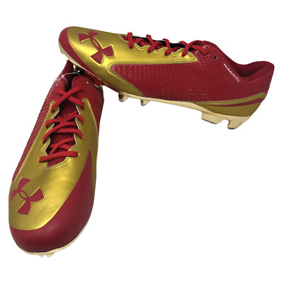 NWOB Under Armour ClutchFit Red Gold Nitro Cleats Sz 15 Forty Niners Colors