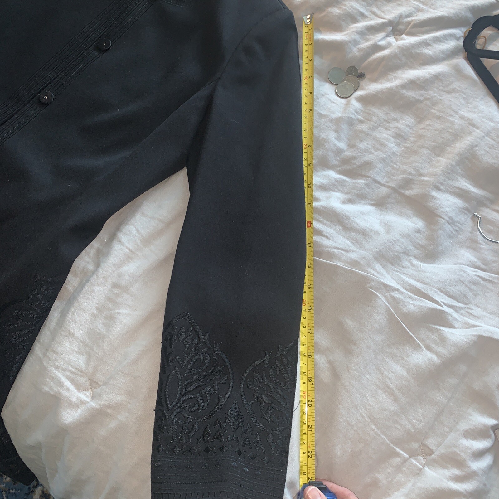 Peter Nygard Black Button Down Black Overcoat - image 8