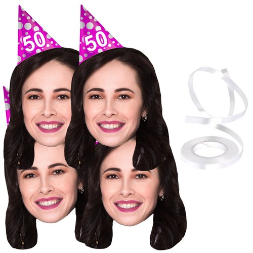 Personalised Face Bunting With Party Hat, Photo Banner CUTOUT Party Accessory - Picture 90 of 280