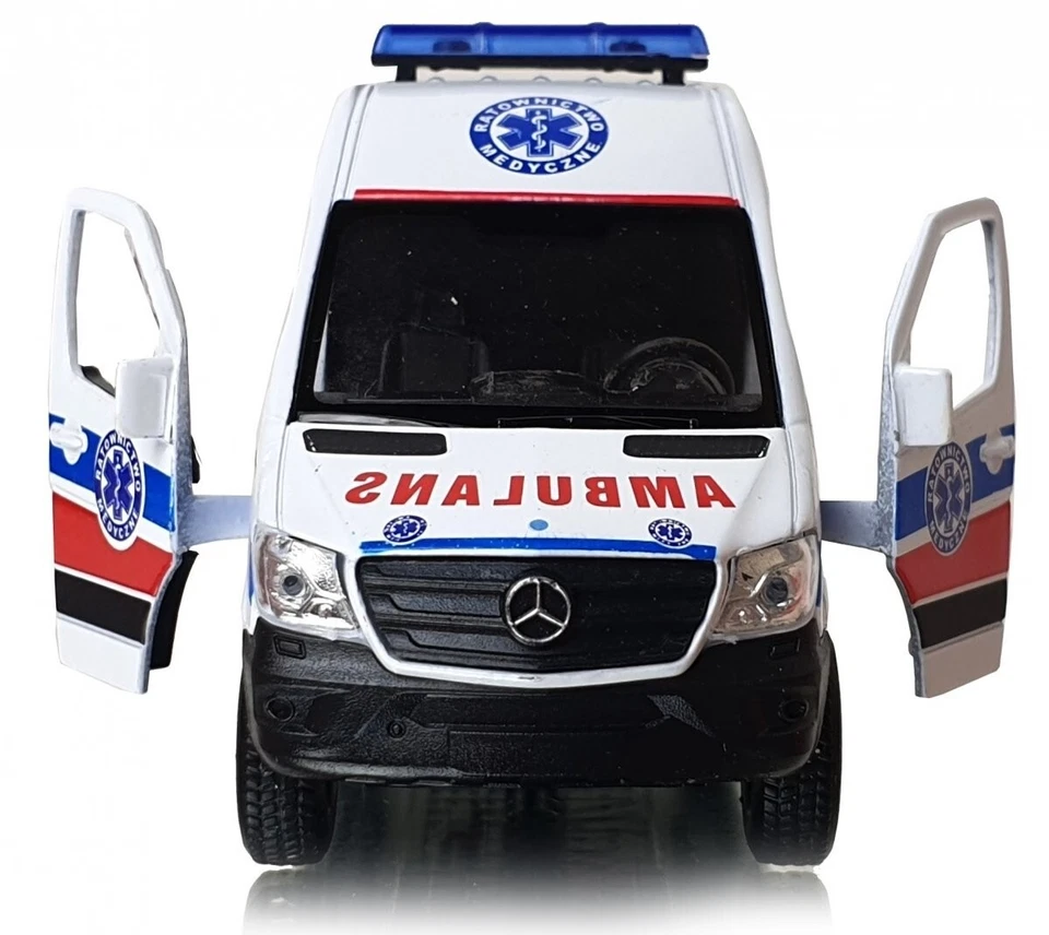 Mercedes-Benz Sprinter Polish Ambulance Car Model Diecast Toy 1:34-1:39 Scale — 第 2/4 张图片