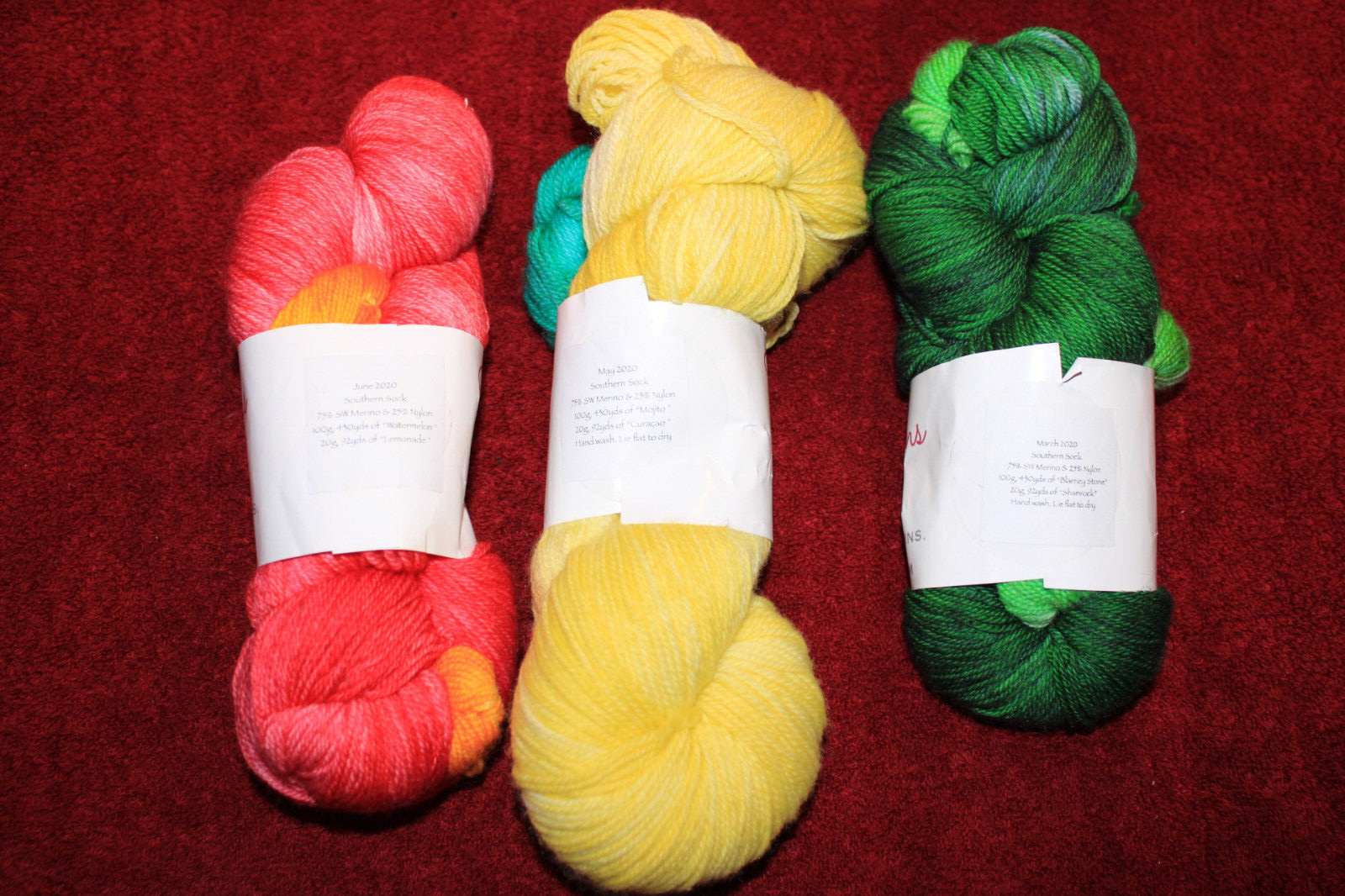 3 Southern Skeins Sock Club- Sock Yarn Hand Dyed