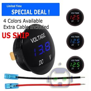 Mini DC 12V LED Panel Digital Voltage Meter Display Voltmeter For Car Motorcycle