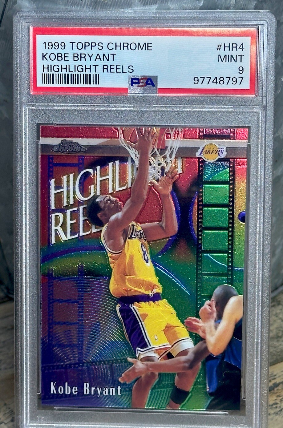 KOBE BRYANT PSA GRADED RARE RAINBOW HOLO FOIL TOPPS CHROME INSERT CARD HOF MVP view 5