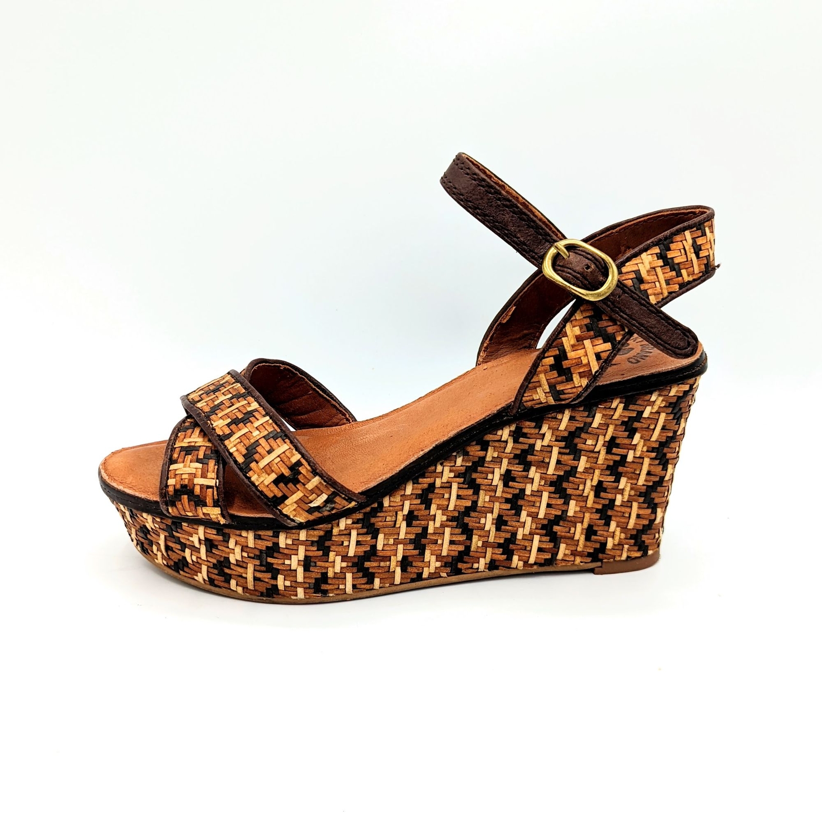 Lucky Brand Kristine Women's Size 6.5 WICKER Caned Straw Wedge Platform  Sandals | eBay