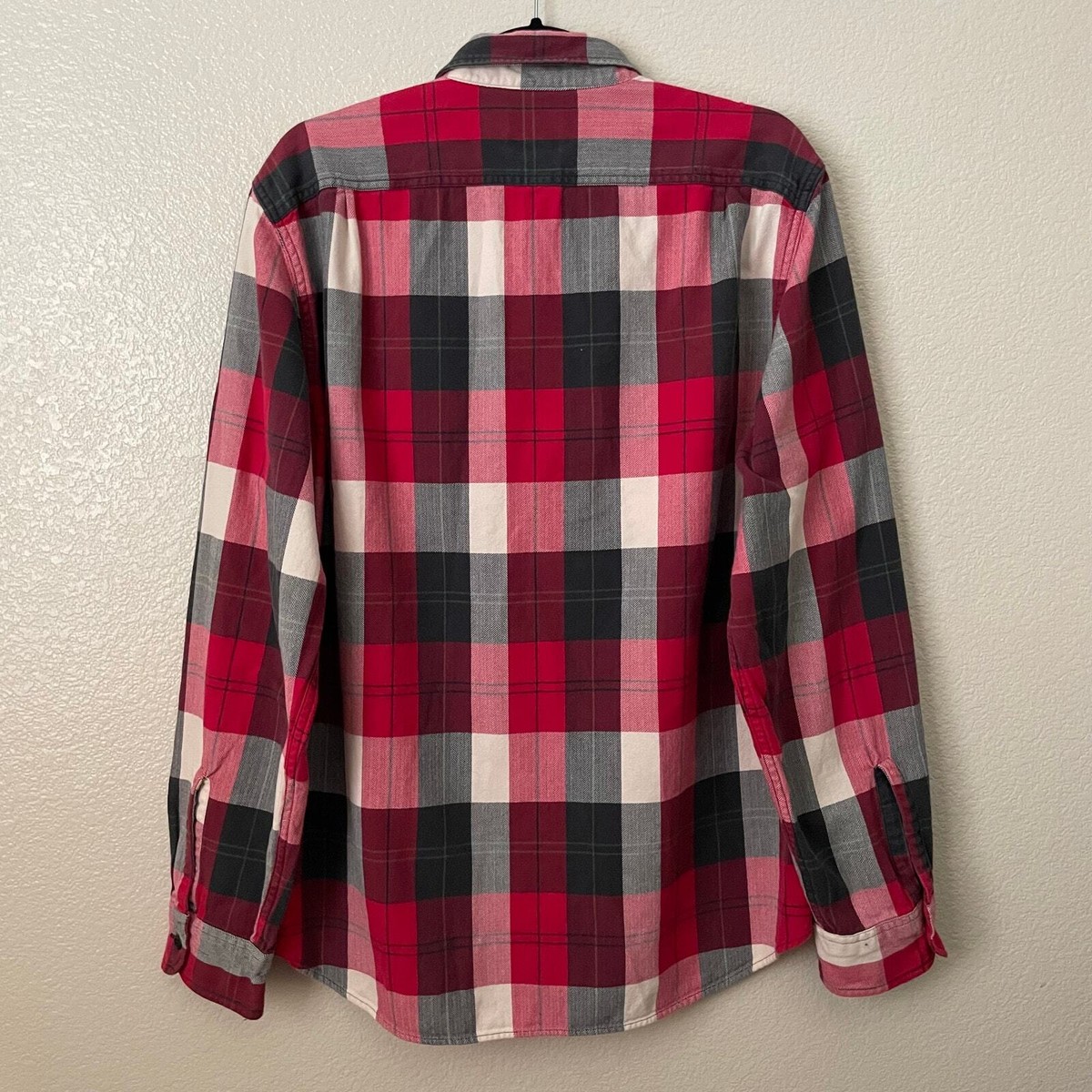 J. Crew Shirt Mens Large Red Black Buffalo Plaid Flannel J. Crew Shirt Mens Large Red Black Buffalo Plaid Flannel