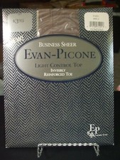 Evan-Picone Business Sheer Light Control Top Platinum Pantyhose - Size Ample