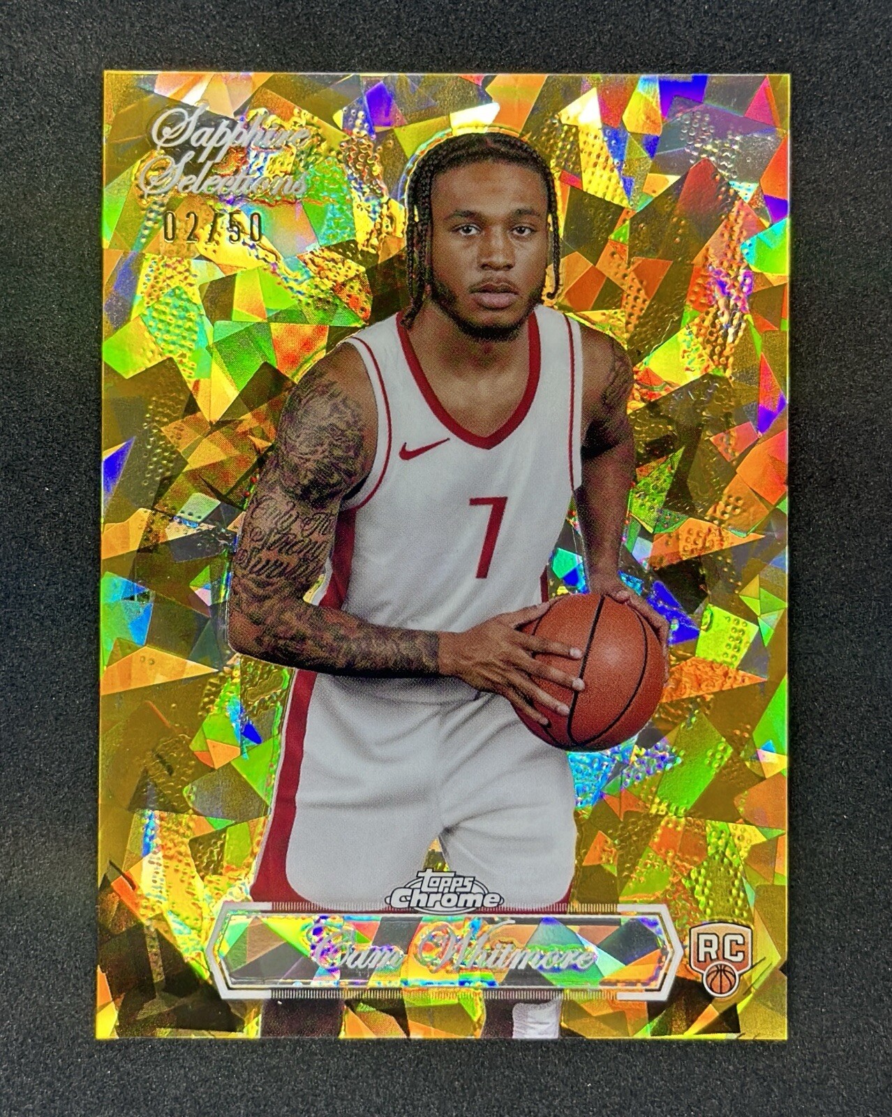 2023-24 Topps Chrome Sapphire CAM WHITMORE ROOKIE GOLD SAPPHIRE SELECTIONS /50