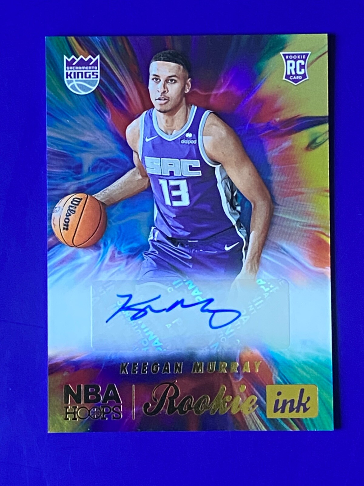 2022-23 Hoops Keegan Murray Rookie Ink Auto RC Sacramento Kings Foil