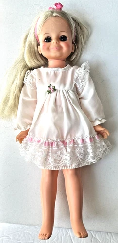 Vintage Ideal 1969 Crissy's Cousin Velvet Doll 16" Blonde Growing Hair Blue Eyes