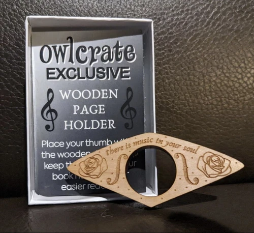 Owlcrate Book Box There is Music In Your Soul Wooden Page Holder