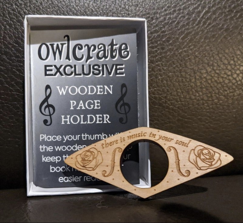 Owlcrate Book Box There is Music In Your Soul Wooden Page Holder