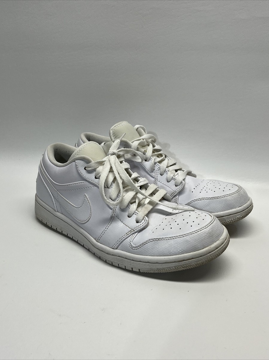 Nike Air Jordan Retro Low Triple White Sneakers Mens Size Used