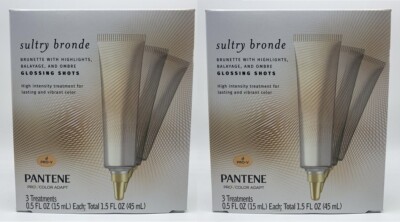 (2) Pantene Pro-V Color Adapt Glossing Shots, Sultry Blonde 3 Treatments .5 oz