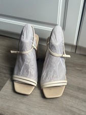 Sam Edelman Kit Slingback Block High Heel tan beige cream Sandal Sz 10 130