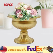 10pcs Metal Bright Gold Vase Wedding Party Decoration Mini Sized 12cm/4.7Inch