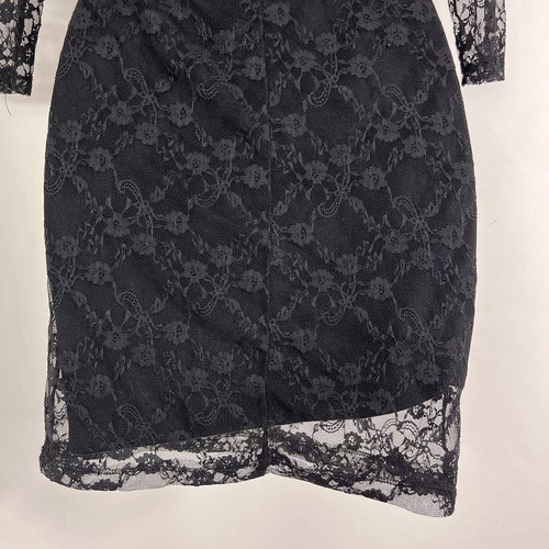 H&M Divided Dress Women's Size 4 Bodycon Above Knee Mini Half Sleeve Black Lace - Picture 8 of 10