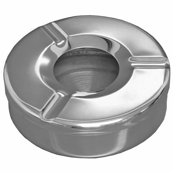 Windaschenbecher Wind Aschenbecher Ascher Deckel Stahl Silber Rund Gastro Bistro-image