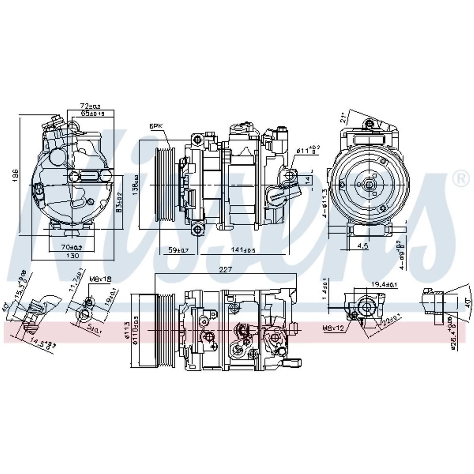 Compressore Aria Condizionata D'Aria Adatto A per VW Jetta IV 162 163 AV3 AV2 - Immagine 2 di 4