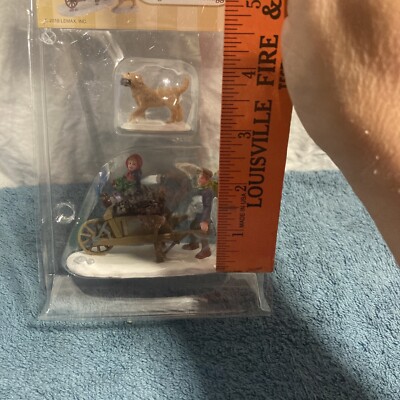 Lemax 2 Figurines #82596 Kids With Wheelbarrow & Dog 002 | eBay