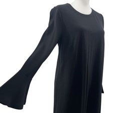 Loft Black Dress Womens Medium Whimsigoth Witchy Classic Fairy Bell Sleeve New