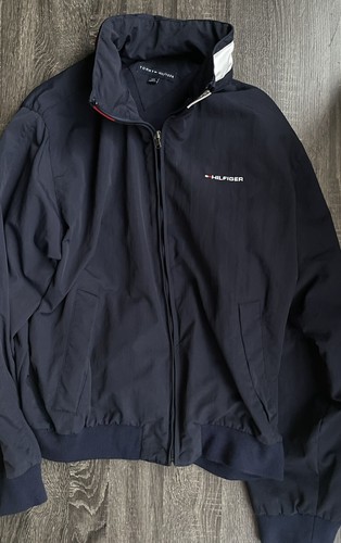Tommy Hilfiger Size Large Windbreaker Jacket Hidden Hood - Picture 4 of 14