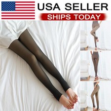 Women Warm FlawlesssLegs Plush Pantyhose Fake Translucent Stretch Tights