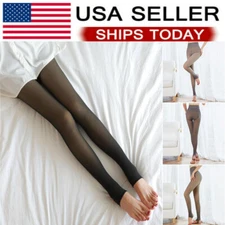 Women Warm FlawlesssLegs Plush Pantyhose Fake Translucent Stretch Tights