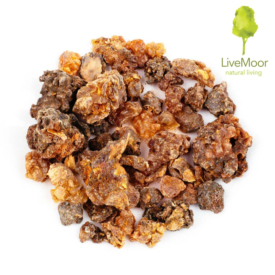 LIVEMOOR Myrrh Gum Incense Resin - High Quality Commiphora Myrrha Resin - Various Sizes