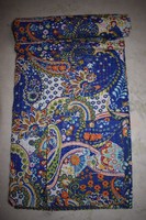 Kantha Paisley Print Quilt, Handmade Kantha Decorative Bed-cover, Twin Size 7gc Kantha Paisley Print Quilt, Handmade Kantha Decorative Bed-cover, Twin Size 7gc