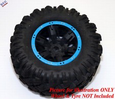 2x Beadlock Look Rim Trims for Traxxas X-Maxx Wheels (ABS) Blue W Silver Screws