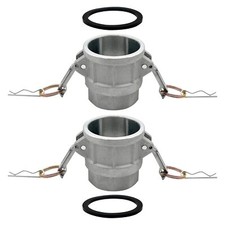 2pcs 2" Aluminum Type D Cam and Groove Fitting NPT D-200 Female Threads