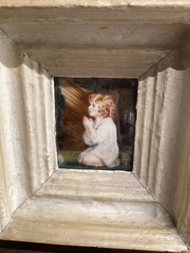 ANTIKES MINIATUR AQUARELL, Nach Sir Joshua Reynolds, Das Säugling Samuel - Bild 6 von 7