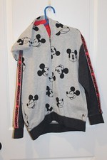 Boy Size 7-8 NWT Disney Mickey Mouse Hooded Gray Sweatshirt Full Zip