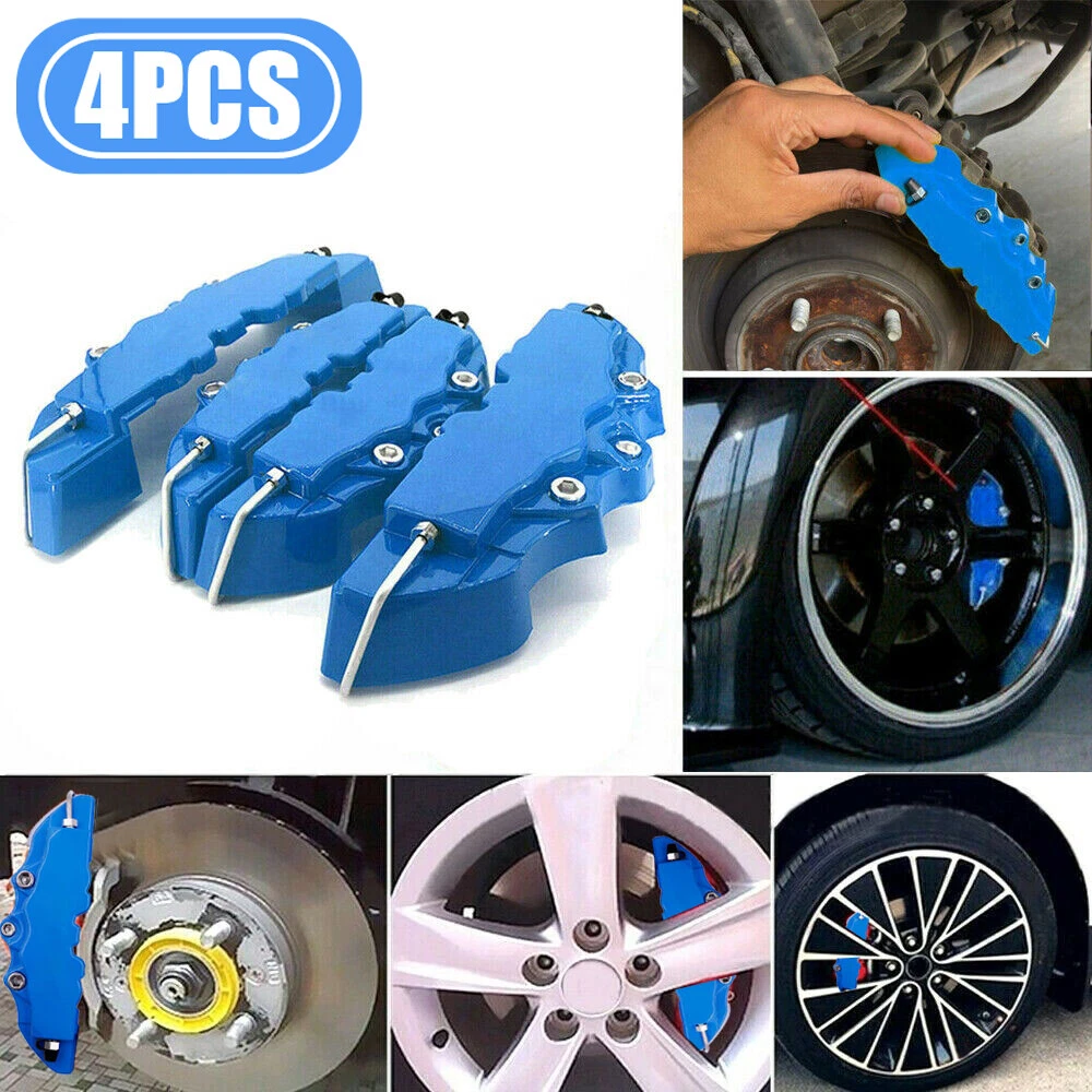 4pcs Blue 3D Style Front Rear Car Brake Disc Caliper Cover For 18
