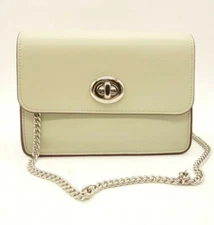 NEW COACH Bowery Turnlock Crossbody Women's Pale Green Leather Bag  57714 $250