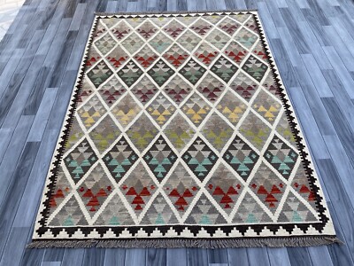 Handmade Afghan Kuchi Flat weave Klim Rug 207 CM X 151 CM ,Bohemian Rug