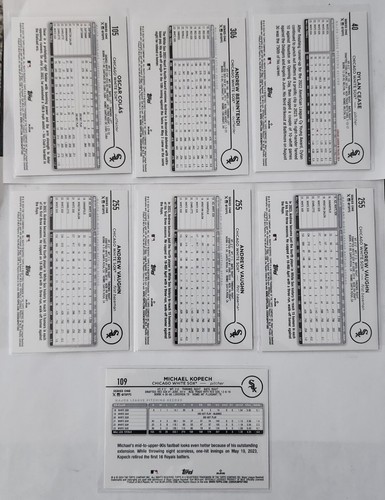 2024 Topps Serie 1 Chicago White Sox 7 Cartas Equipo Paralelo Lote Vaughn, Cese... - Imagen 2 de 10