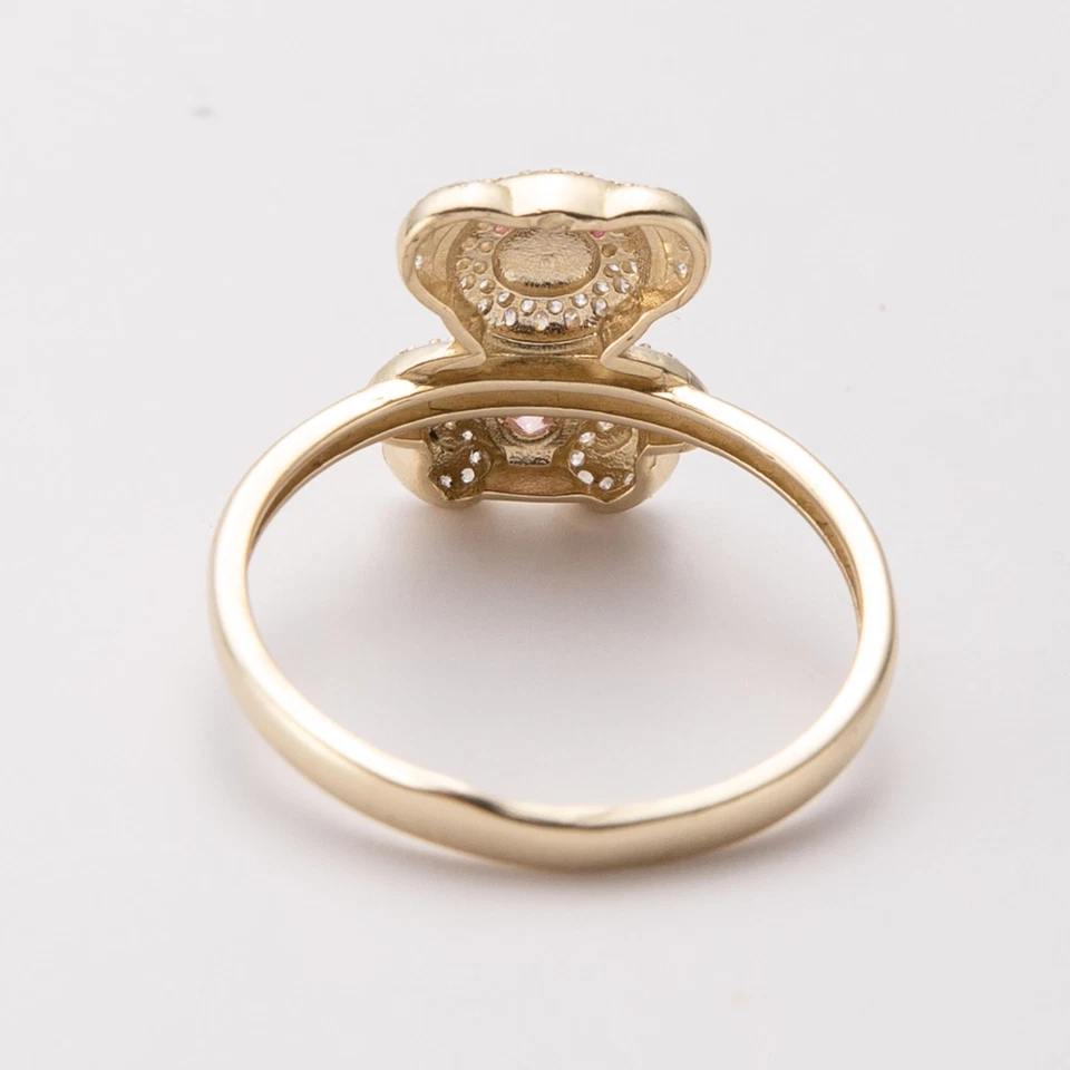 Anillo de oso de peluche colorido oro macizo 10K circonita cúbica oro amarillo 10k todos los tamaños Foto 4 de 4