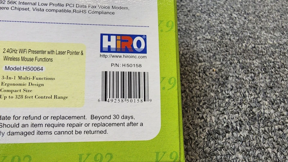 HiRO H50158 V92 V.92 56K Internal Data Fax Dial Up Internet Modem Low Profile PC - Image 3 of 4