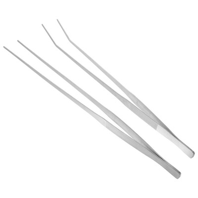 2 Pcs Feeding Tongs Long Tweezers for Terrarium Crawling Pet Food Clip