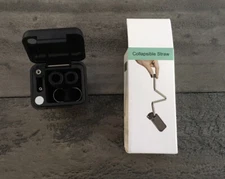 Reusable Metal Folding Collapsible Drinking Straw Portable + Cleaning Brush Set