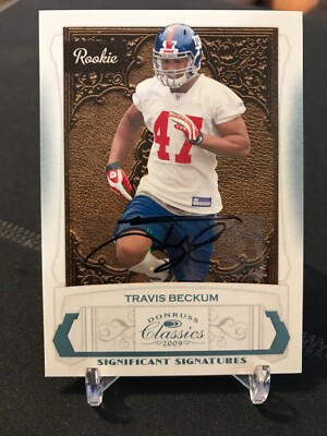 2009 Donruss Classics Rookie Travis Beckum Auto! /25! Ny Giants Rare RC